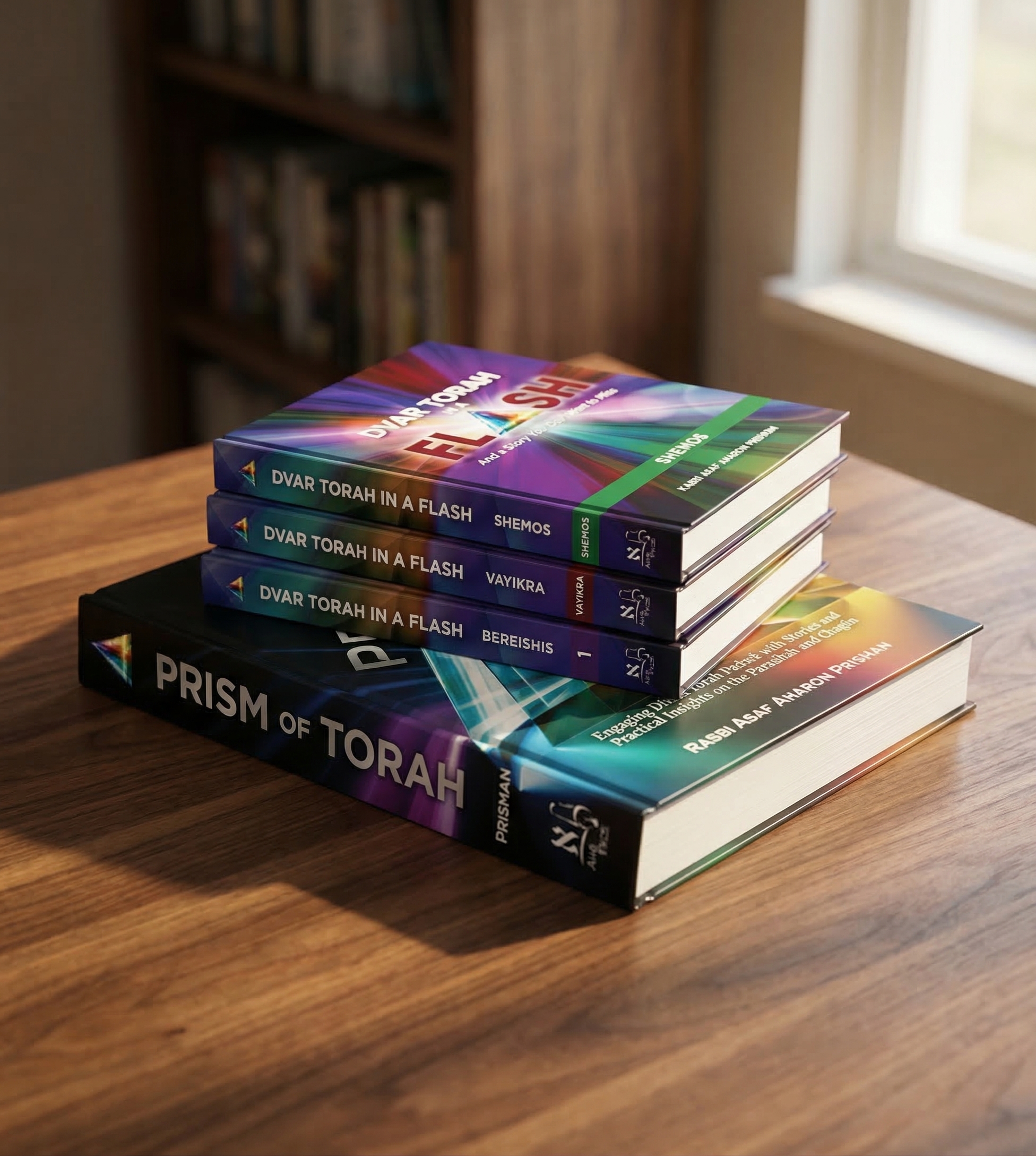 Prism of Torah and Dvar Torah in a Flash books on a desk